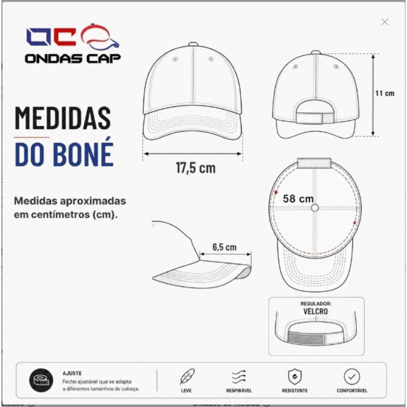 Medidas do boné Guepard
